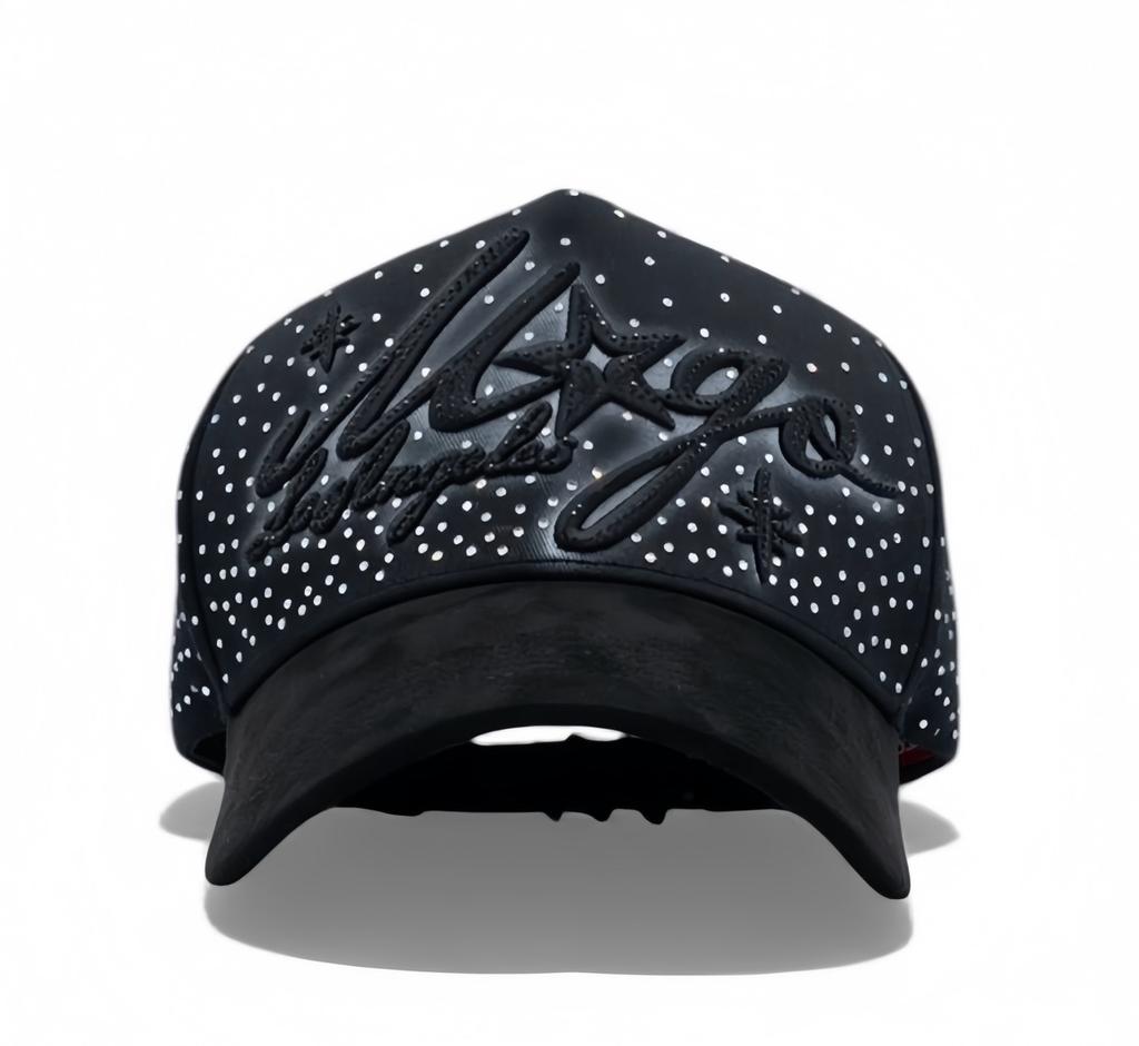 High Quality 5-Panel Curved Brim Baseball Cap with Rhinestone Embellishments Terry Fabric Dobby Style-Sporty Unisex Adult Hat