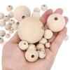 Wood Beads Unfinished Wooden Natural Beads Round Wood Spacer Beads for Bracelets Hair Jewelry Making DIY Crafts Garland Macrame