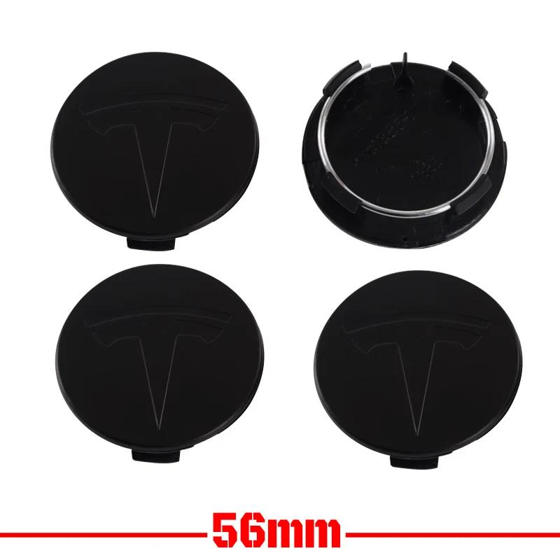 4pcs for Tesla Model 3 Model Y Badge Covers Hub Caps 4pcs 56mm Hub Center Caps for Tesla Model Y X S 2023 Auto Accessories Style