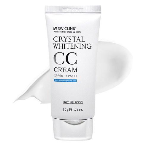 3W CLINIC Crystal Whitening CC Cream SPF50+ PA+++ Brightening Tone-Up UV Protection Cream 50ml