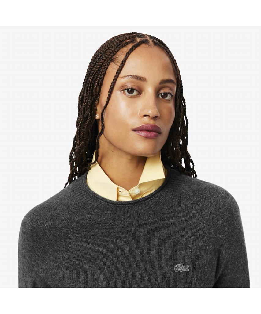 LACOSTE Women'S Carded Wool Crew Neck Sweater Af4160-55N 050