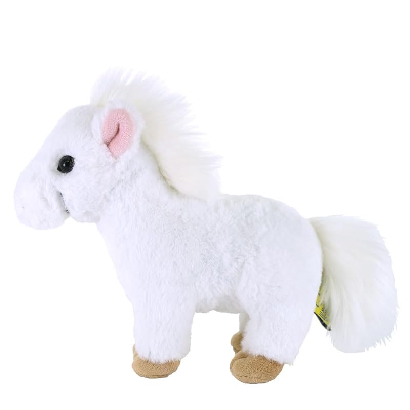 SunLemon Fluffies Маленькая Лошадка БЕЛ 8 x 21 x 16см Плюшевое Животное Милый Год Лошади Лошадь Белый Новогодний Подарок P-1453