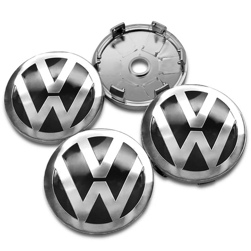 For VolkswagenMK6 4Pc 55mm 56mm 60mm 65mm Car Wheel Center Hub Cap Rim Cover Stickers For Volkswagen VW GTI R-Line R Polo T5 Golf Passat Scirocco