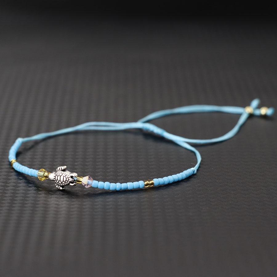 New Handmade Weaven Thin String Bracelet Men Women Beach Surfing Turtle Braslet Bohemia Seed Beads Braclet Valentine Day Gift