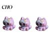 Cute Cat Collectible 3 Pcs Mini Resin Figurines, Cartoon Miniature Kittens Animal Model Tiny Desk Accessory for Fairy Garden, Moss Landscape,