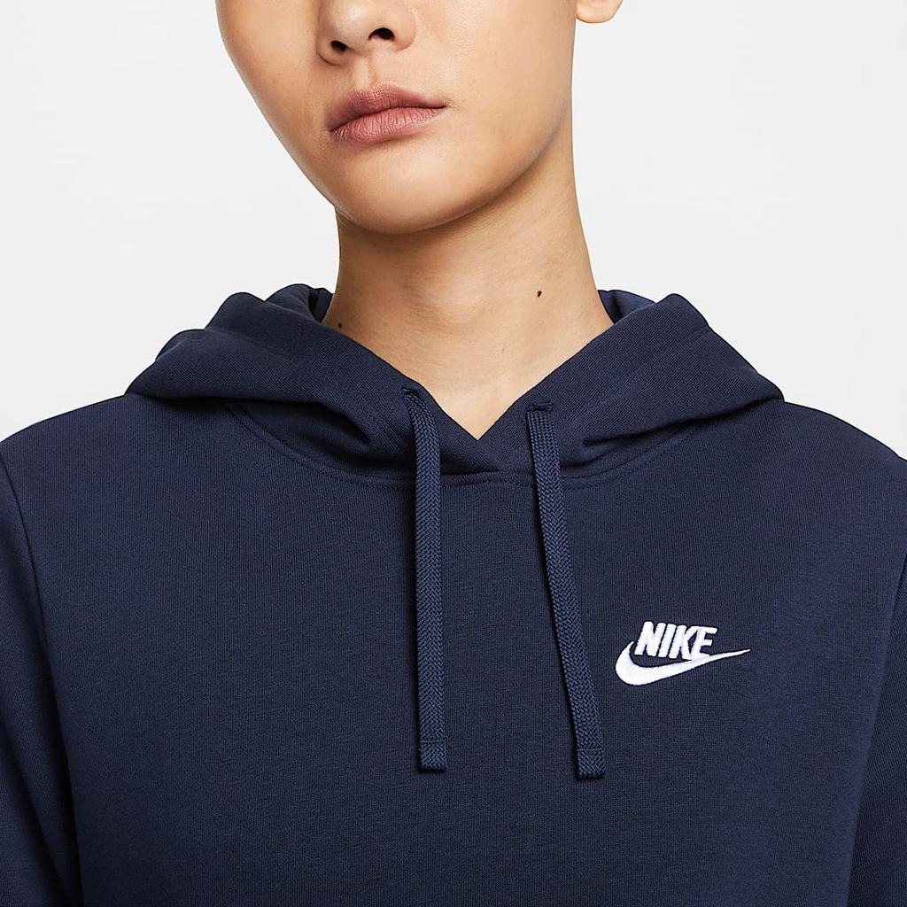 Nike Спортивная одежда Клубный флисовый пуловер с капюшоном толстовка женская топы Obsidian DQ5794-451