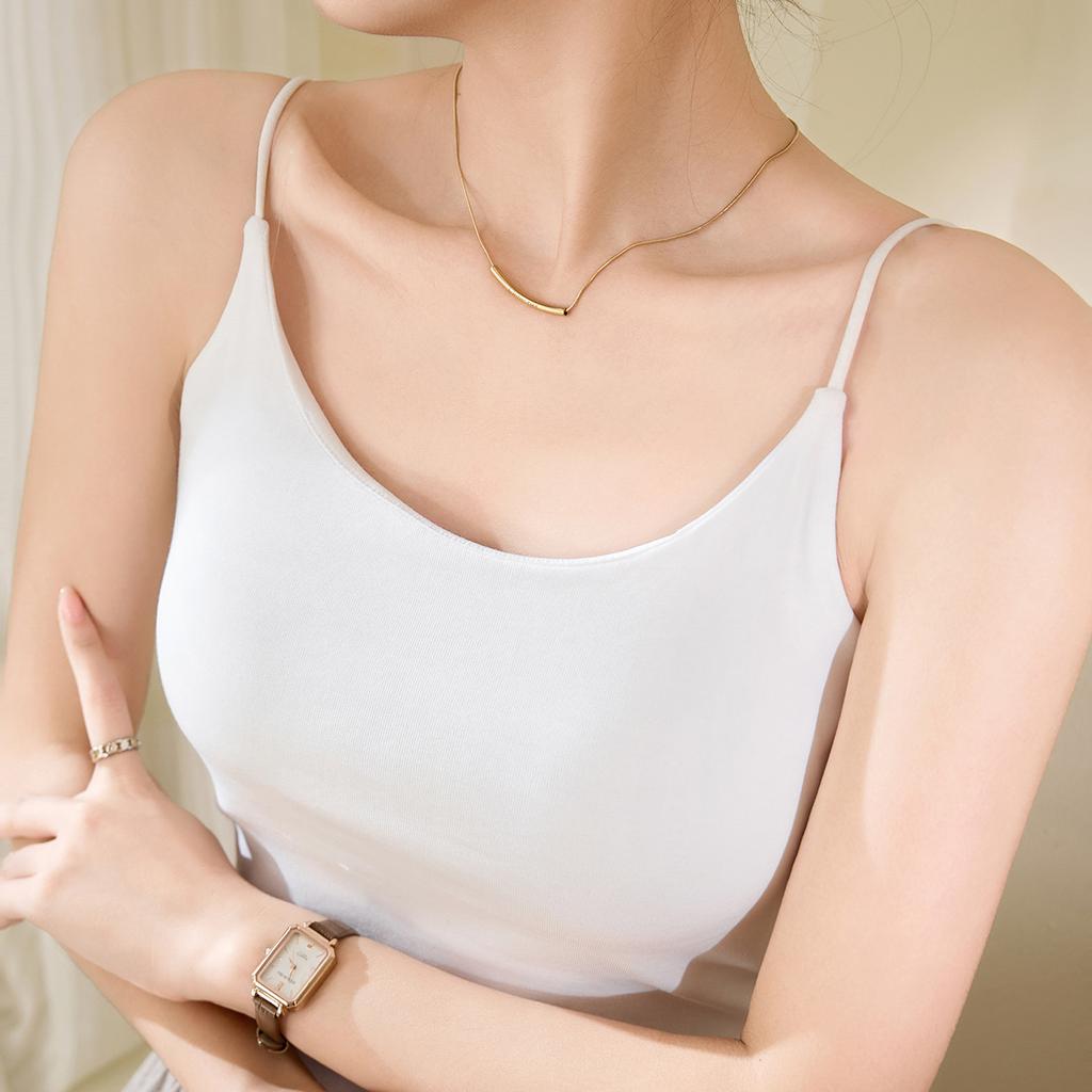 Бюстгальтер в одном бретельке через шею женский летний чистый хлопок с накладкой на грудь новая модель внутри складки утолщается, чтобы показать большую грудь снаружи для ношения