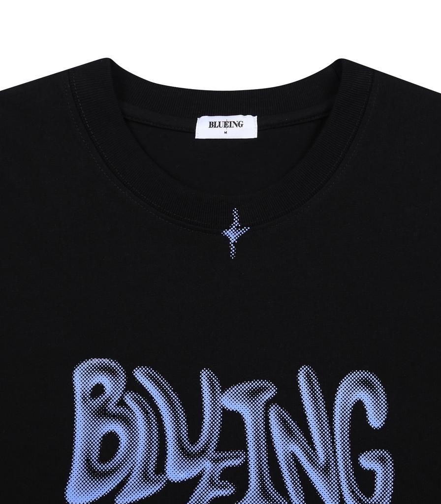 Футболка с графическим принтом Beulluing Blueing Blur Logo [Черный]