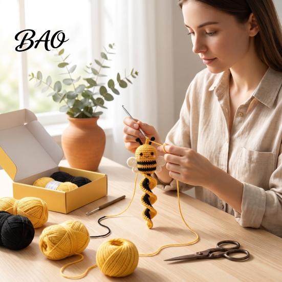 Decorative Spiral Wind Hangings Crochet Hanging Kit, DIY Garden Animal Craft Gifts for Adults Ornament Making Kit Adults, Handmade Door Decoration