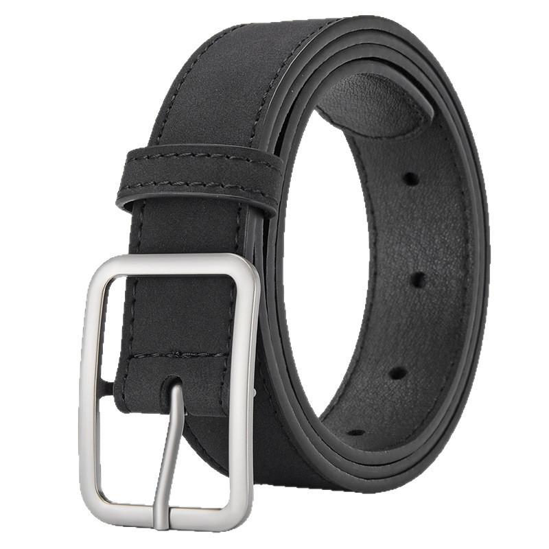 Retro Simple Pu Waist Belt With Alloy Pin Closure For Streetwear And Daily