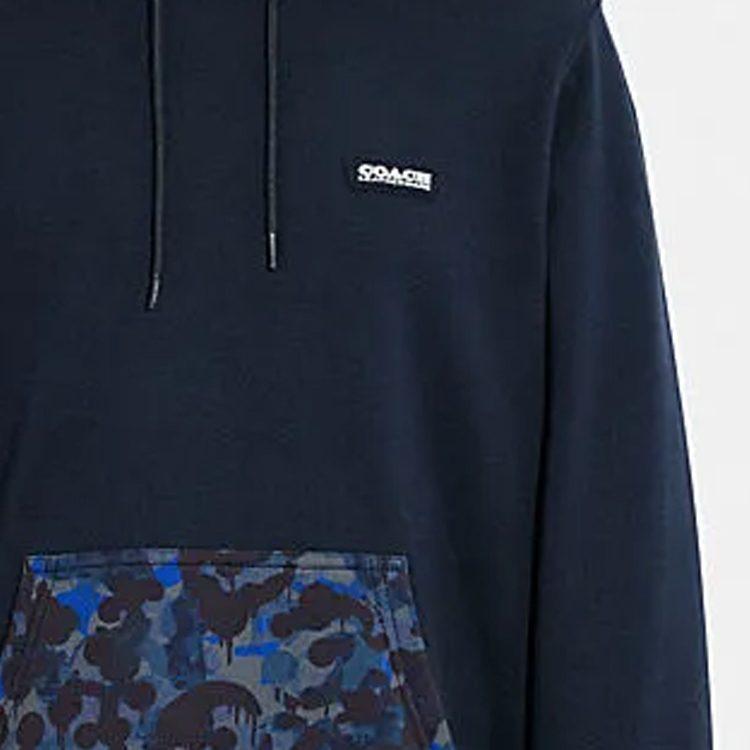 COACH Sweatshirts Men's Blue Hooded Moderate Regular CB812-BLU