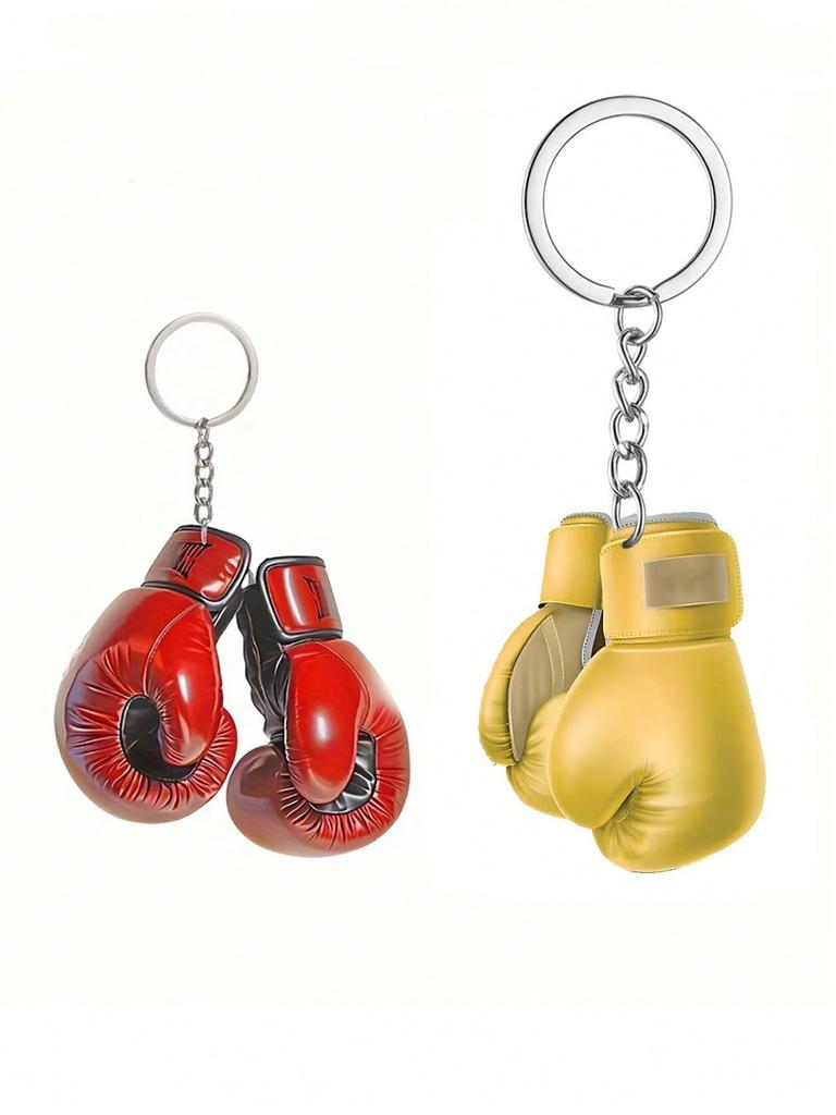 Boxing glove keychain, simple style, men's creative keychain, backpack pendant, round buckle easy to install