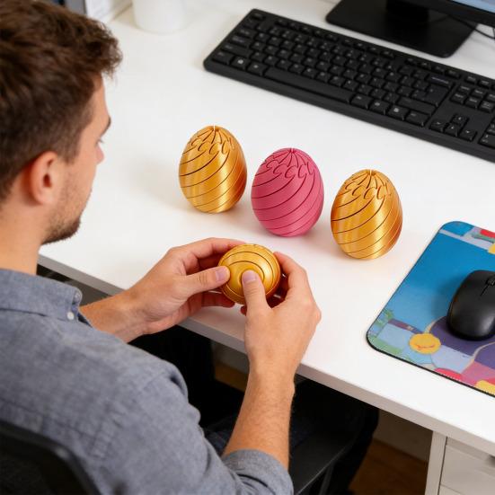 Twisting Fidget Egg Toy Twistable Egg Toy Portable Lightweight Stress Relief 3D Printed Easter Egg Desktop