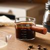 Exquisite Wooden Handle Espresso Glass Measuring Cup