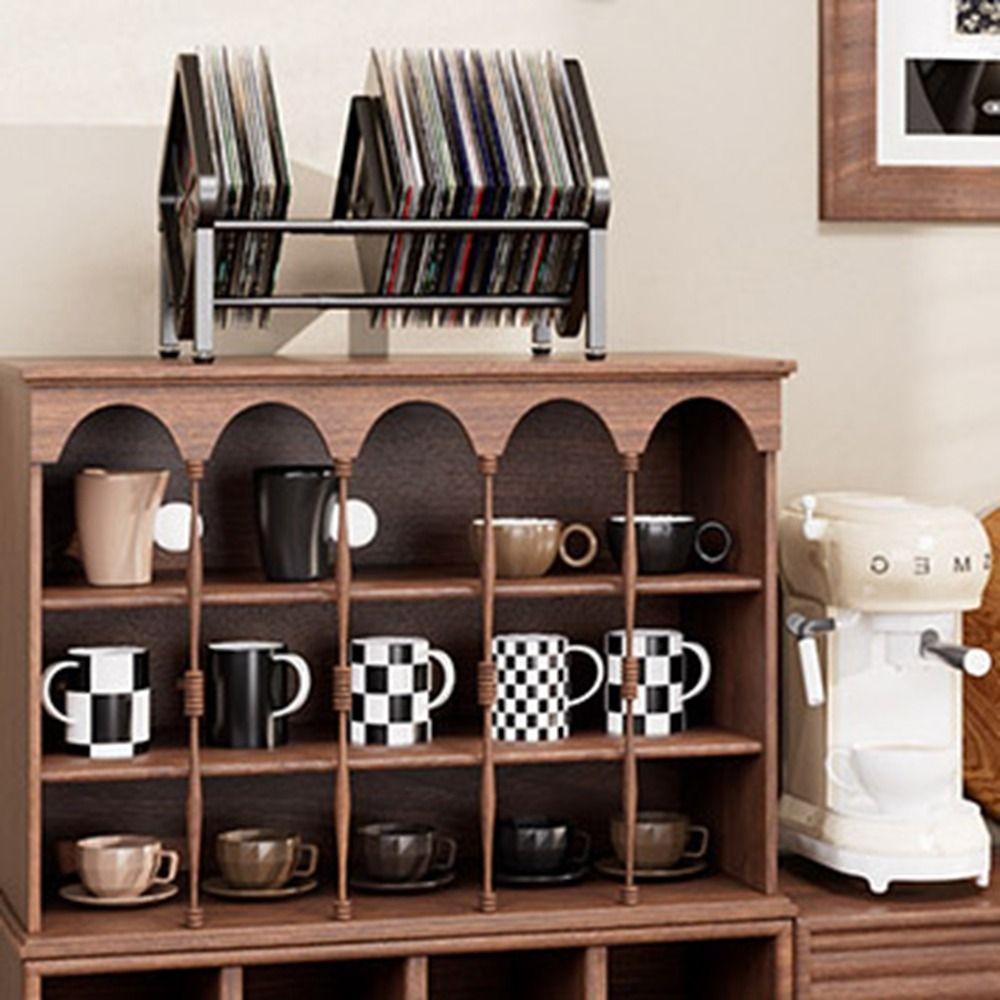 Black Vinyl Record Holder Carbon Steel Single Tier Record Holder Durable CD Record Display Studio