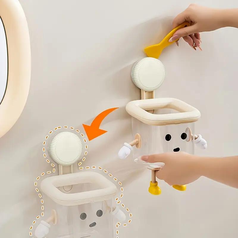 1PCS Cartoon Bathroom Punch-free Suction Cup Hook Rack Face Towel Storage Box Wall-mounted Wash Basin Cosmetic Storage Box Storage Basket