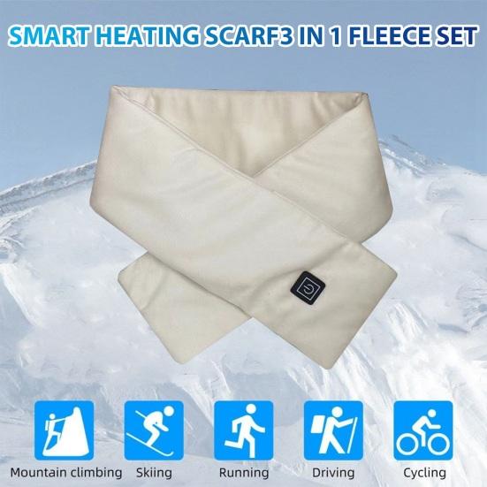 Термошарф с подогревом от USB, 3 уровня температуры, однотонный утолщенный шарф, осень-зима