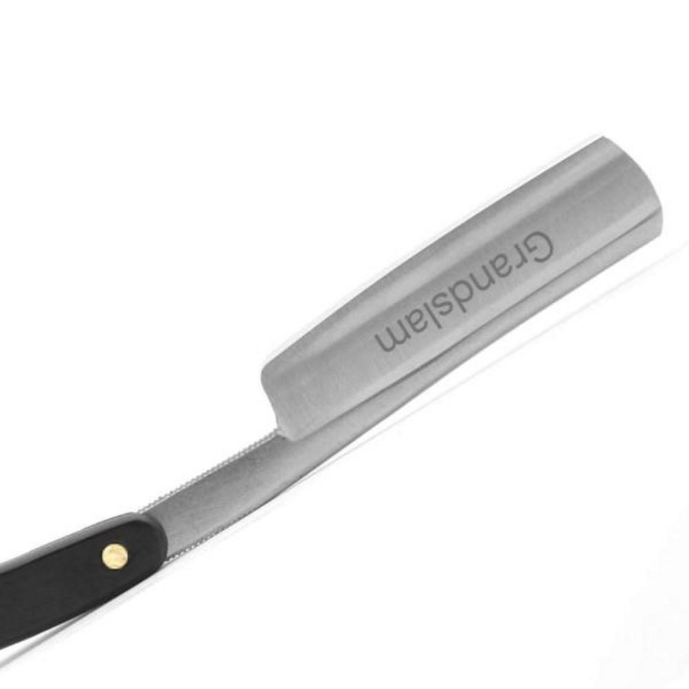 Grandslam Pro Natural Wood Handle 420 Steel Straight Razor Leather Strop Sharpening Stone Side Grit 3000 Waterstone Knife Sharpener, Brown, 1 Piece