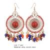 1 Pair Women Hook Earrings Colorful Ethnic Anti-deformed Bohemia Style Tassel Drop Earrings Female Jewelry