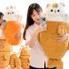 30-80 см креативные плюшевые игрушки Taiyaki Cat Rabbit Furry Animal Plushie Nest Подушка Большая Рыба Морковка Подушка Милая кукла для девочек