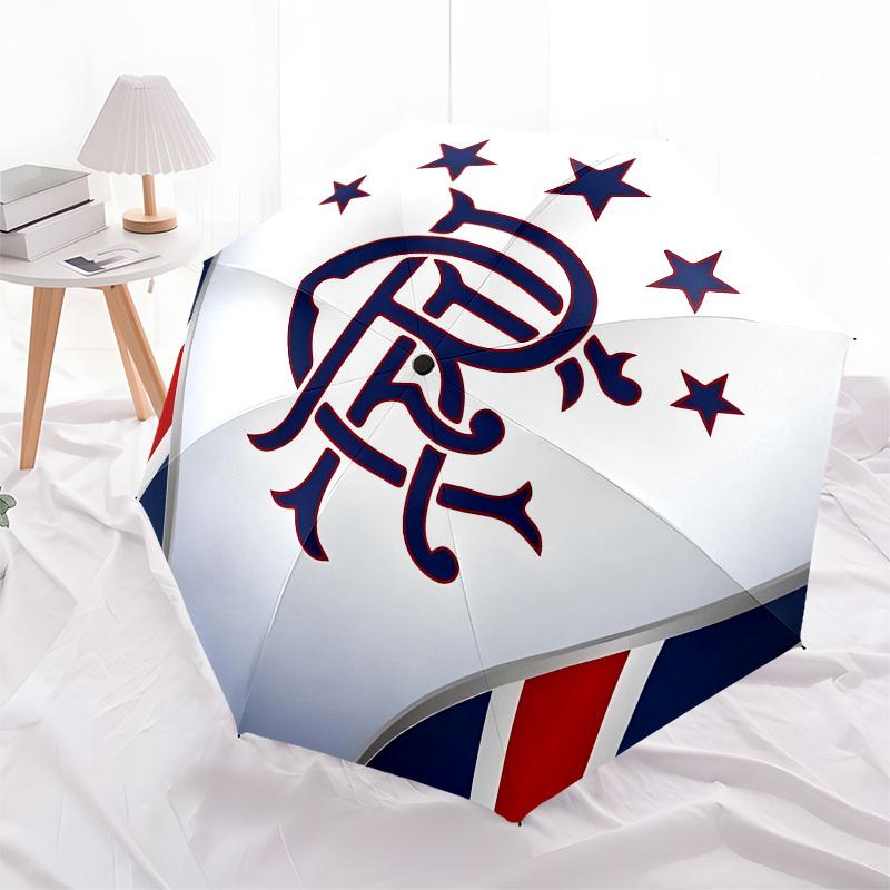 Rangers Football Club, Logo Automatic Opening and Closing, 8 rib Structure Portable Umbrella, Suitable for Men and Women in All Seasons Per