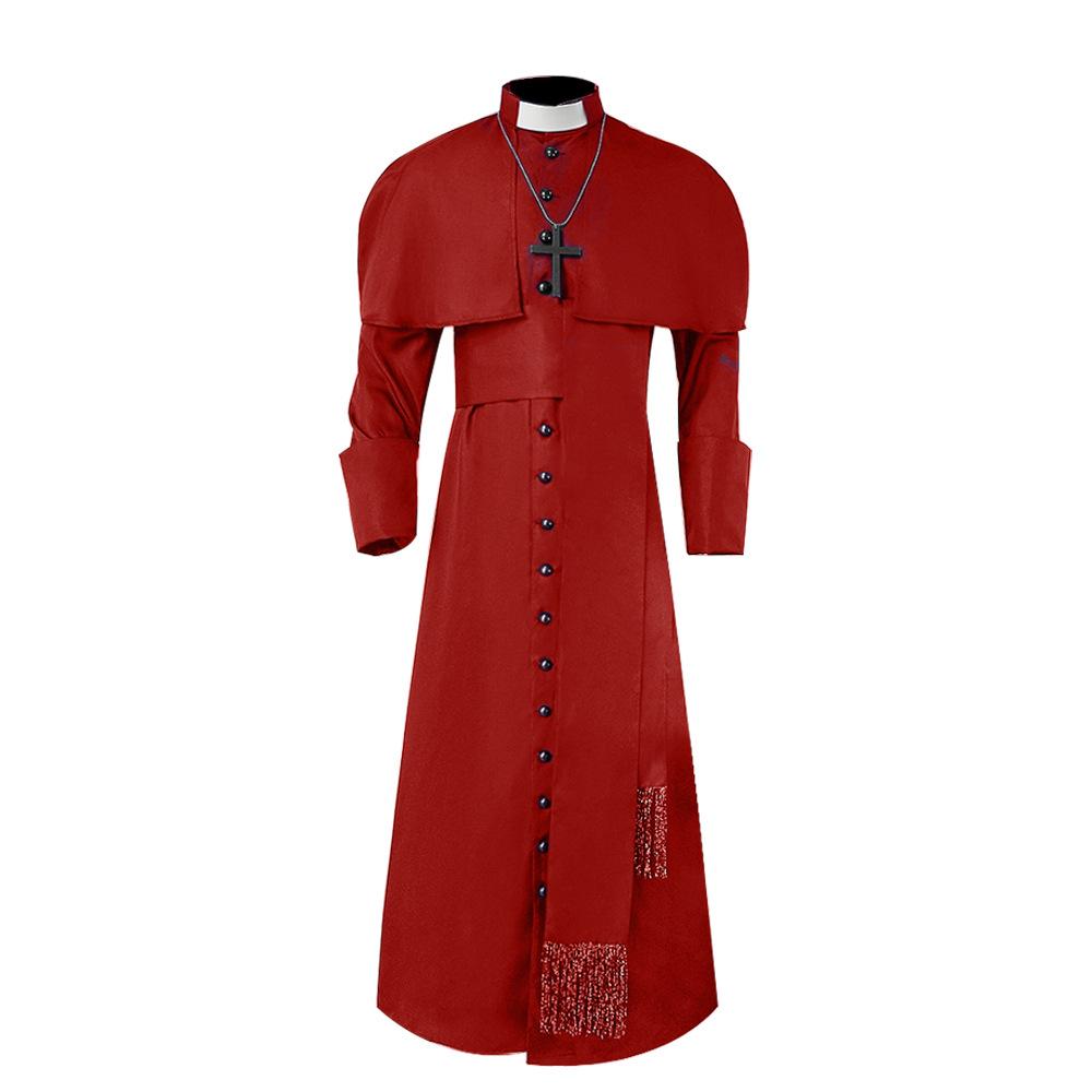 Men's Church Father Clergy Robe Priest Costume for Halloween MDEC-003