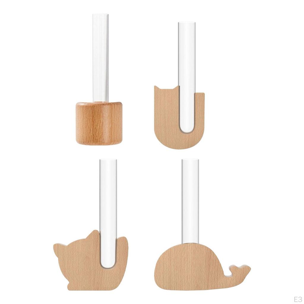 Test Tube Flower Vase Fridge Sticky Tiny Mini Glass Plant Pot for Housewarming Maps Restaurant