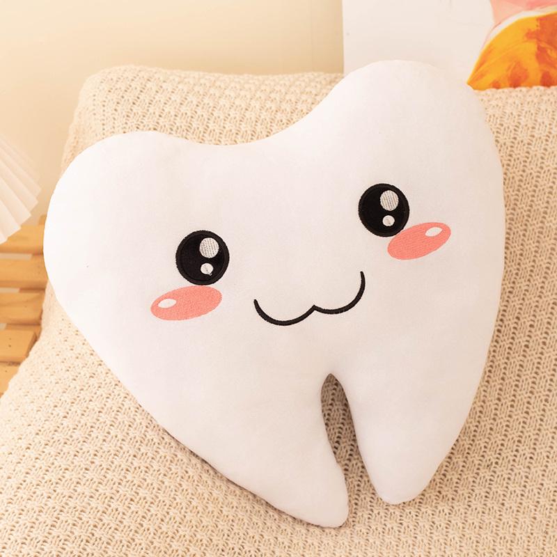 Lovely Cartoon Simulation Tooth Dolls Women Girls Bag Hanging Accessories Toys Soft Stuffed Teeth Gift Kids Plush Peluche