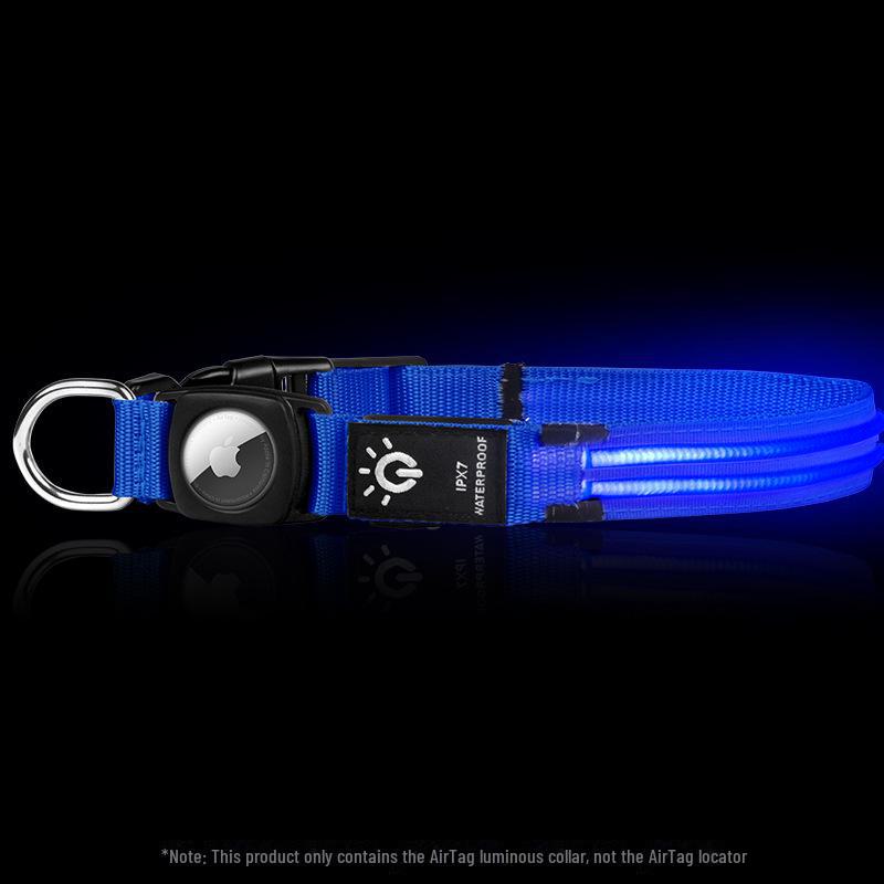Водонепроницаемый светодиодный ошейник для домашних животных: Трекер AirTag и защитный чехол с подсветкой и возможностью зарядки через USB