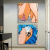 Comic Manga Girl's Butt Pictures Canvas Wall Art Posters Modern Hotel Room Home Bathroom Cartoon Wall Decor Mural Cuadros Art