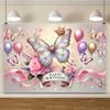 Beautiful Butterfly Flowers Photography Background Banner Party Decoration Girls Gift Baby Shower Birthday Backdrop Custom Props21