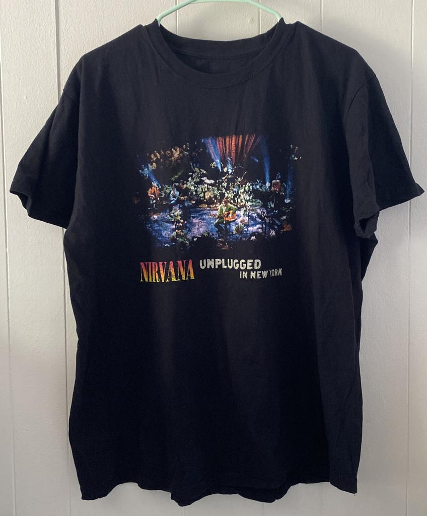 26 Nirvana Unplugged In New York Футболка Черная Размер XL Список Песен На Спине Курт Кобей Унисекс Футболка