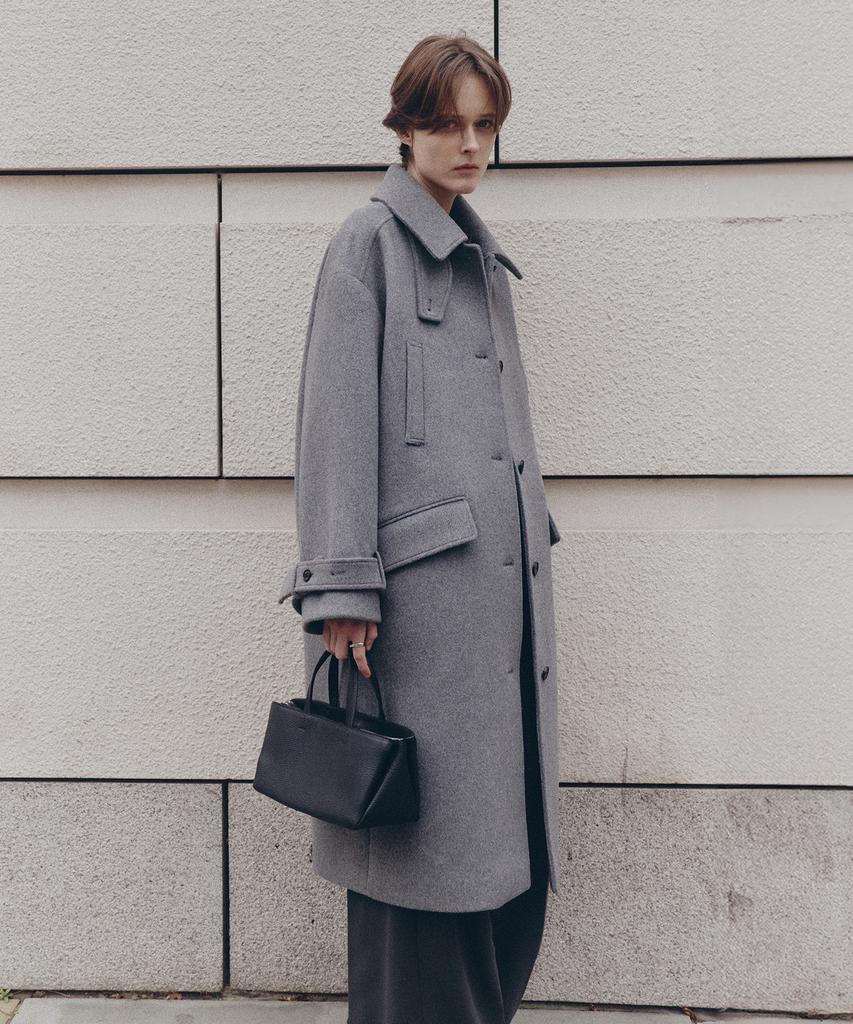 Artid Cashmere Oversized Long Coat_Melange Grey