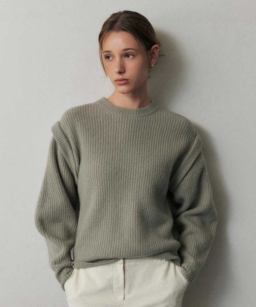 ARTID Merino Wool Sleeve Point Knit_Mint