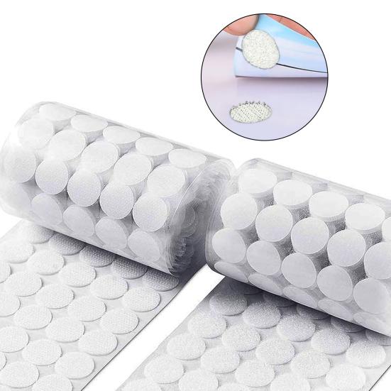 500 шт. самоклеящихся точек диаметром 10 мм для многоразового использования в классе, школе, сделай сам, проекты ручной работы, нейлоновая липкая задняя часть, крючок, круглая застежка-лента для монет