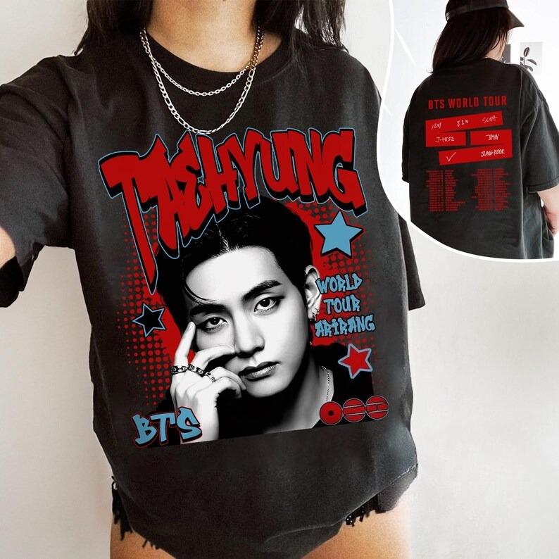 Ограниченная футболка участника K-pop бойз-бэнда 2026, K-pop толстовка, Подарок с тура BTS, Мерч с мирового тура, Ариранг K-pop Бантан, Подарок для фаната из фандома BTS