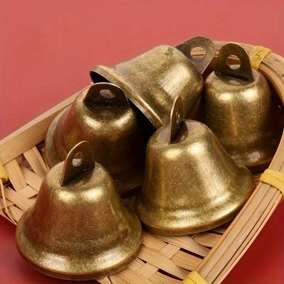 5 шт. бронзовых винтажных колокольчиков, антикварные бронзовые колокольчики, звенящие ярко и чётко, рождественские украшения, подвеска в виде колокольчика для питомца, идеально подходит для создания праздничной вечеринки