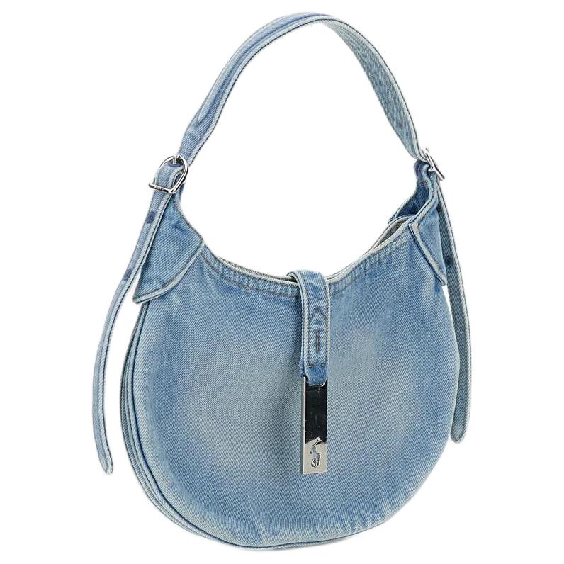 Polo Ralph Lauren Adjustable Rotating Buckle Brass Polo ID Nameplate Cotton Shoulder Bag Women Shoulder Bag Blue 428967713002