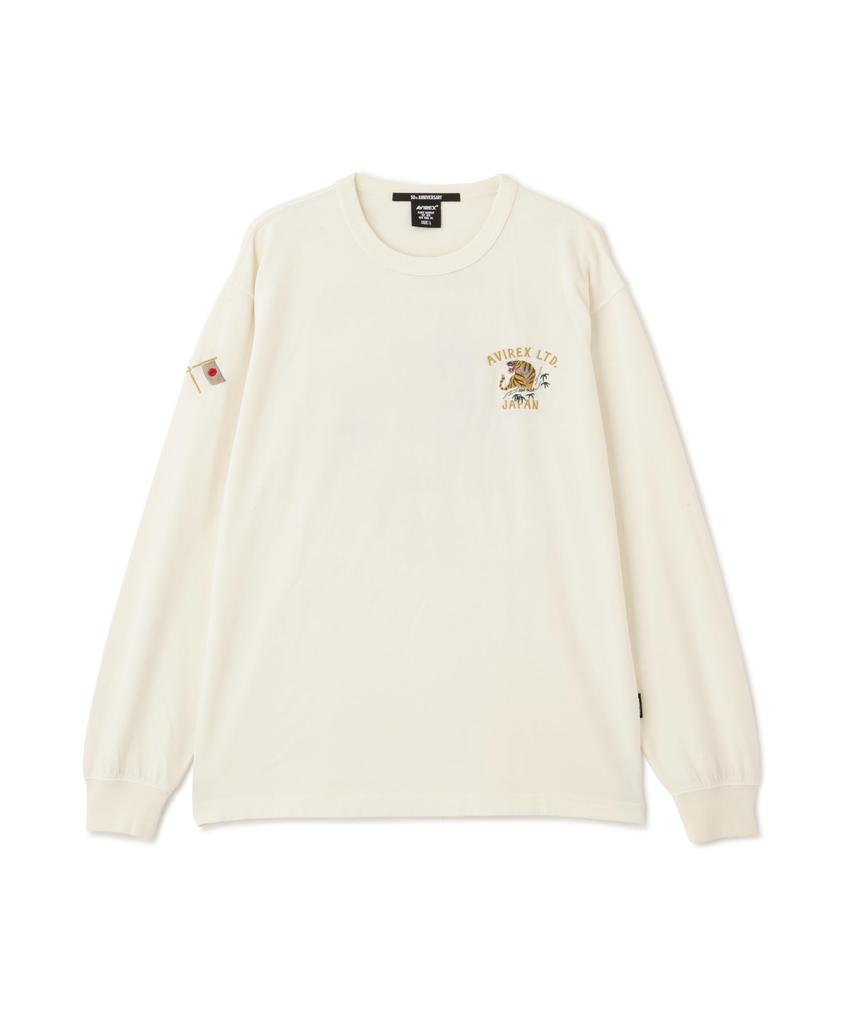 AVIREX SOUVENIR COLLECTION WASHED T-SHIRT "FAR EAST TOUR" men's XL 033 white 783-5230032