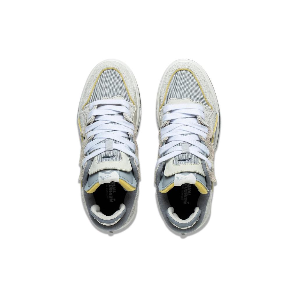 Li Ning Wave Pro Удобные Нескользящие Легкие Низкие Кеды для Скейтборда Женские Бело-Серые AECT034-1