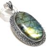 Labradorite Gemstone 925 Sterling Silver Jewelry Pendant 2.68"