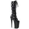 20cm Sexy Women Knee Boots Girls High Heel Boots Pleated Patent Leather Round Toe Zip Shoes Plus Size