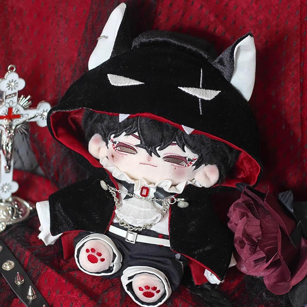 Niannyyhouse Плюшевая игрушка с дьяволом и аксессуарами 10см/20см Одежда, Шаль, Галстук, Рубашка, Брюки, Ремень, Костюм, (Черный, 10см)