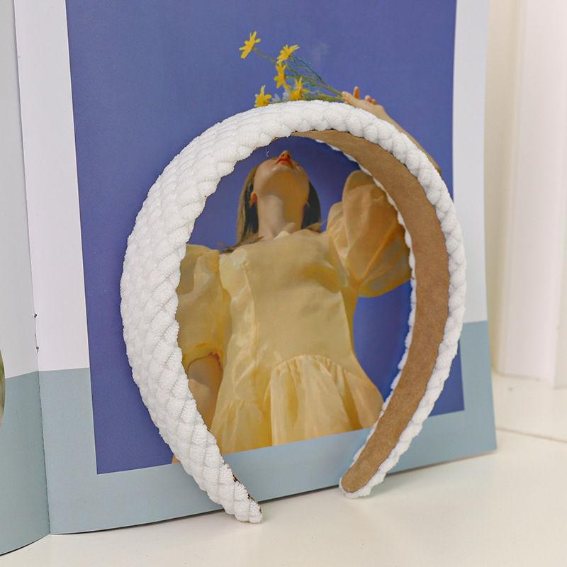 Повязка на голову в клетку с широкими полями Аксессуары для волос Вельветовая модная губка