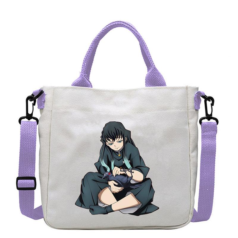Японские мультфильмы комиксы Клинок, рассекающий демонов: Kimetsu no Yaiba - Муичиро Токито Печать на холщовой сумке 7547