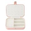 Jewelry Case Portable Beautiful Pink Necklace Ring Ear Stud Storage Box Adjustment Leather Travel