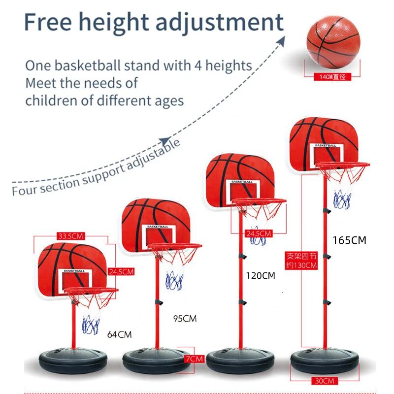 Toddler Basketball Hoop 64-165CM Height Adjustable Kids Hoop for Indoor & Outdoor Mini Basketball Goal Ball Game for Boys & Girl