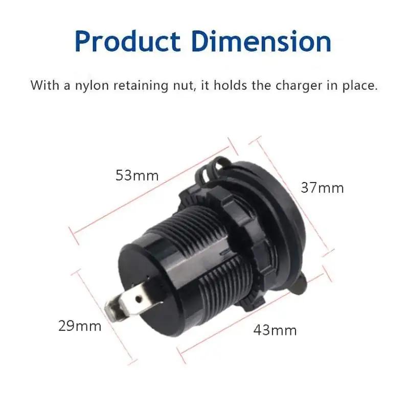 12-24 В, универсальная 4,2 А, двойная USB-розетка для зарядного устройства с сенсорным переключателем для автомобиля, лодки, мотоцикла, морского автофургона