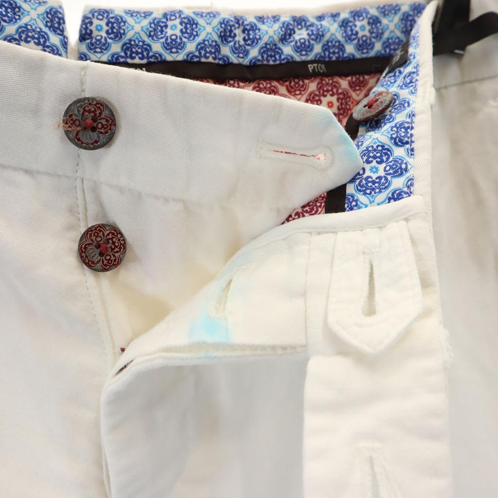 PT01 Льняная смесь Длинные брюки 46 Белый МАРРАКЕШ Мужские Б/У