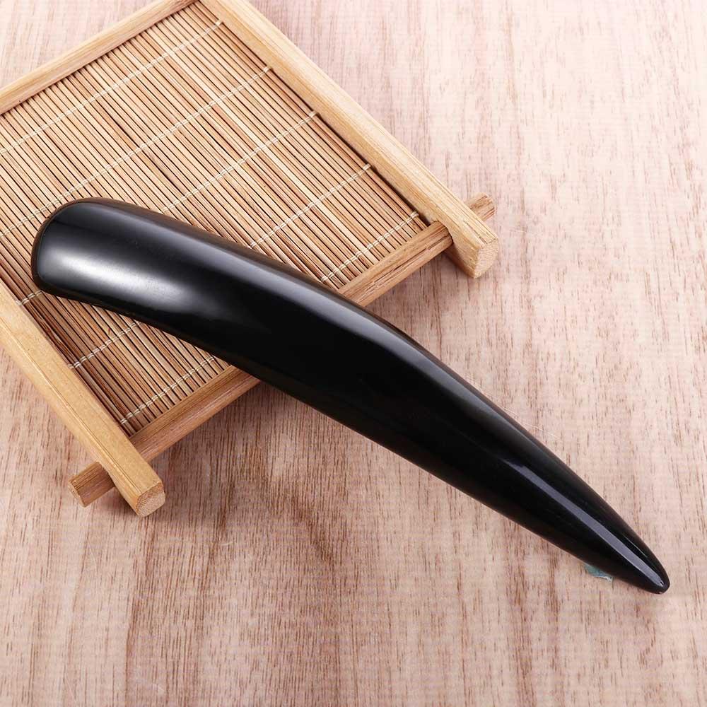 Черный рог буйвола Доска гуа ша СПА Палочка для меридианного массажа Массажный скребок Женщины